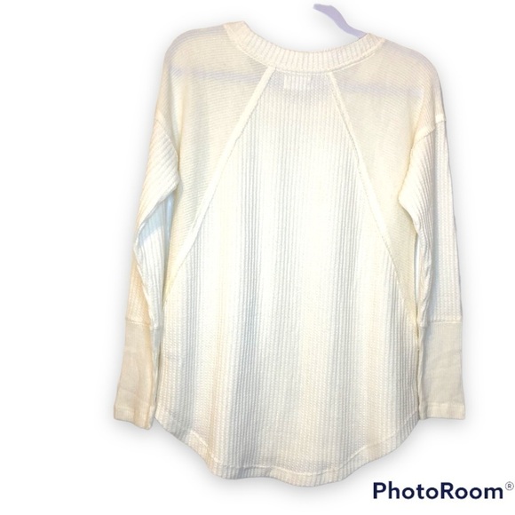 24/7 Maurice’s Womens Soft Wayside Waffle Knot Ecru/Cream Tunic Size Small - Picture 2 of 13